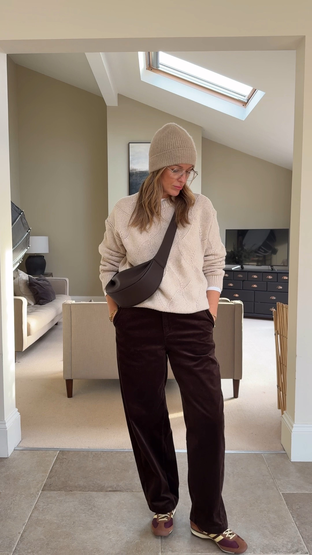 Styling cord barrel jeans for off duty weekend casual 
Sizes 
Barrel cords - large 
White long sleeve top med
Wool jumper - large 


#LTKmidsize #LTKuk #LTKwinter