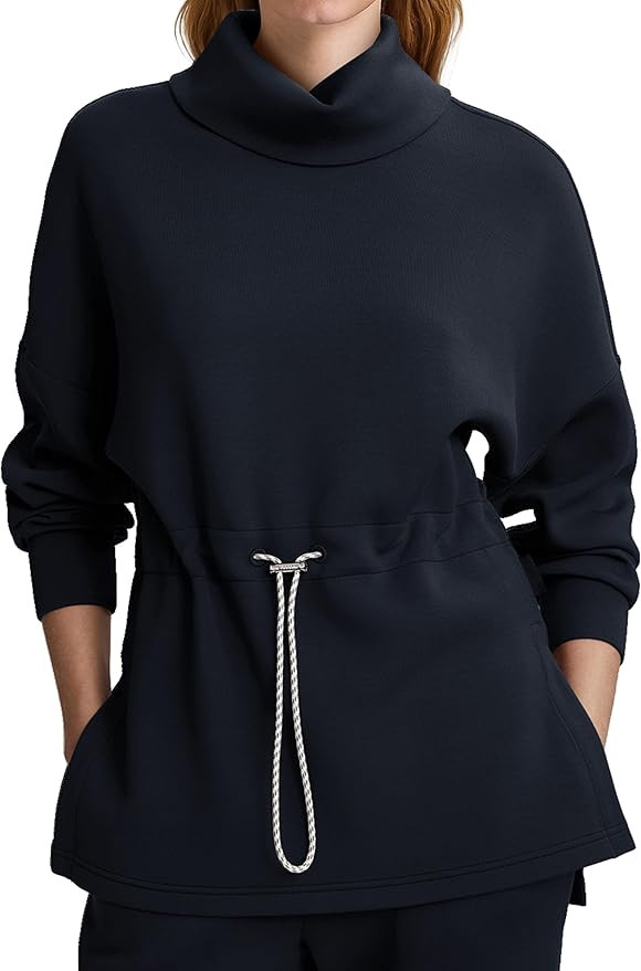 SuperPrity Womens Long Sleeve Sweatshirts Turtleneck Loose Fit Pullover Tops Drawstring Waist Sli... | Amazon (US)