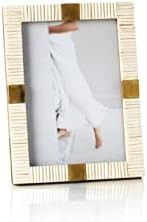 Zodax Maha Black or White Bone with Brass Trim Photo Frames (5x7, White) | Amazon (US)