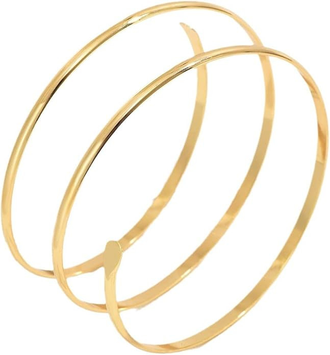 Gold Arm Cuff Jewelry for Women Arm Jewelry Upper Arm Cuff Upper Arm Bracelets Bangle Metal Adjus... | Amazon (US)