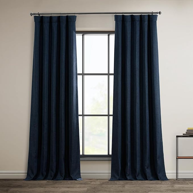 HPD Half Price Drapes Faux Linen Textured Room Darkening Curtains for Bedroom 96 Inches Long (1 P... | Amazon (US)