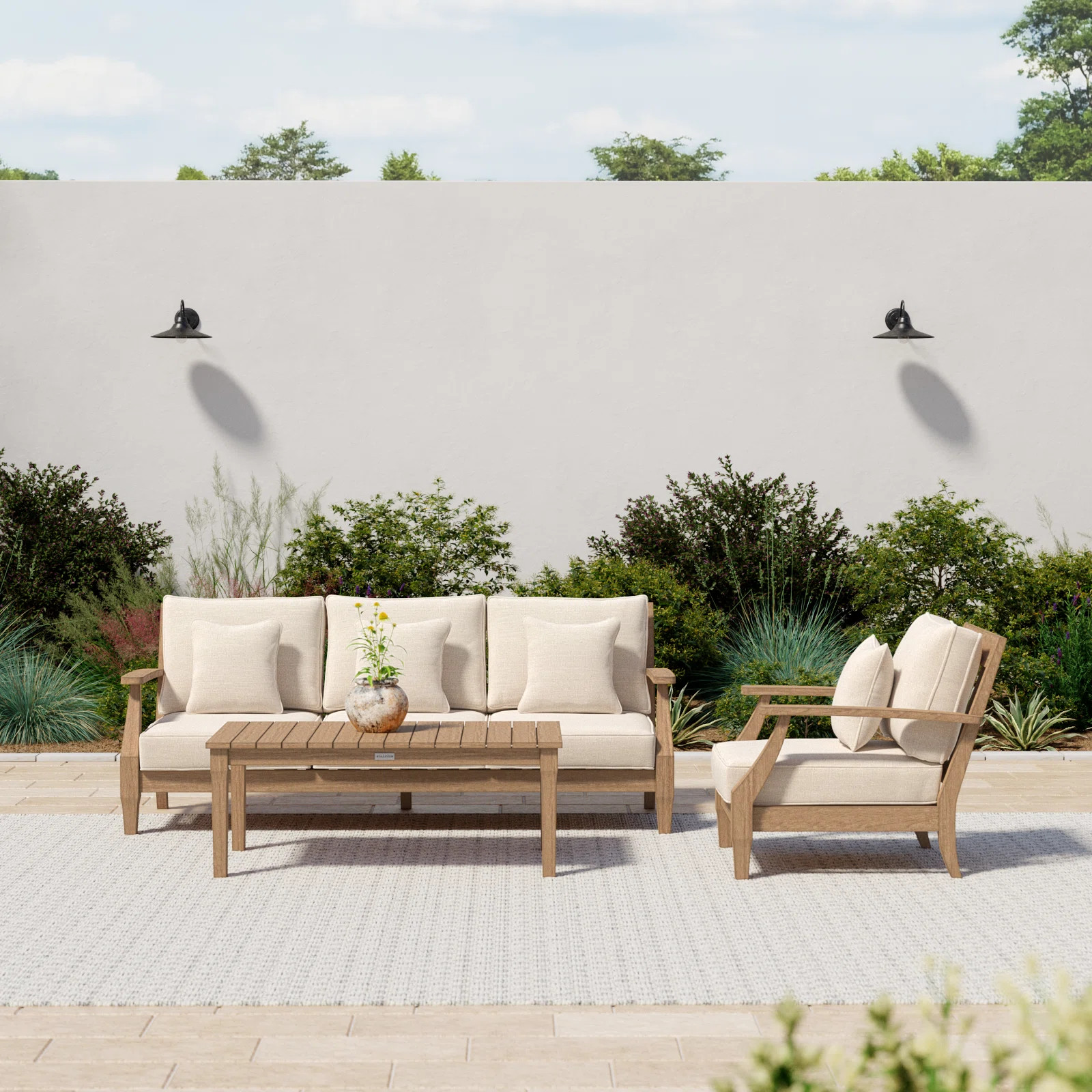 Samya 3 Piece Outdoor Sofa Seating Group with Cushions | Joss & Main