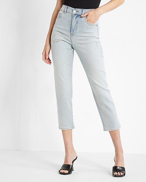 Super High Waisted Light Wash Mom Jeans | Express