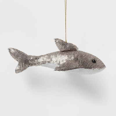Sequined Fabric Shark Christmas Tree Ornament - Wondershop™: String Sequins Felt Christmas Orna... | Target