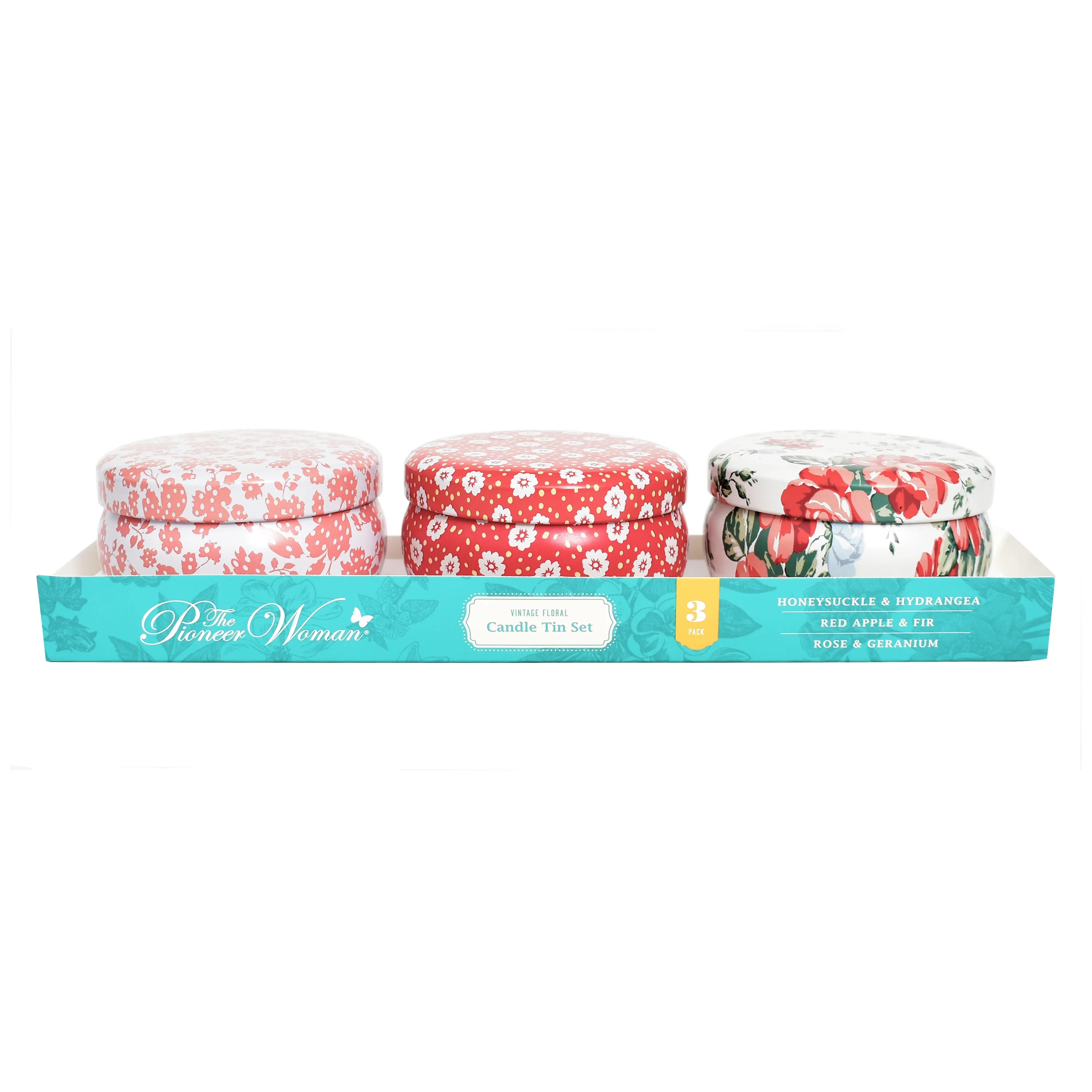 Pioneer Woman, Vintage Floral Collection: Honeysuckle & Hydrangea, Red Apple & Fir, Rose & Gerani... | Walmart (US)