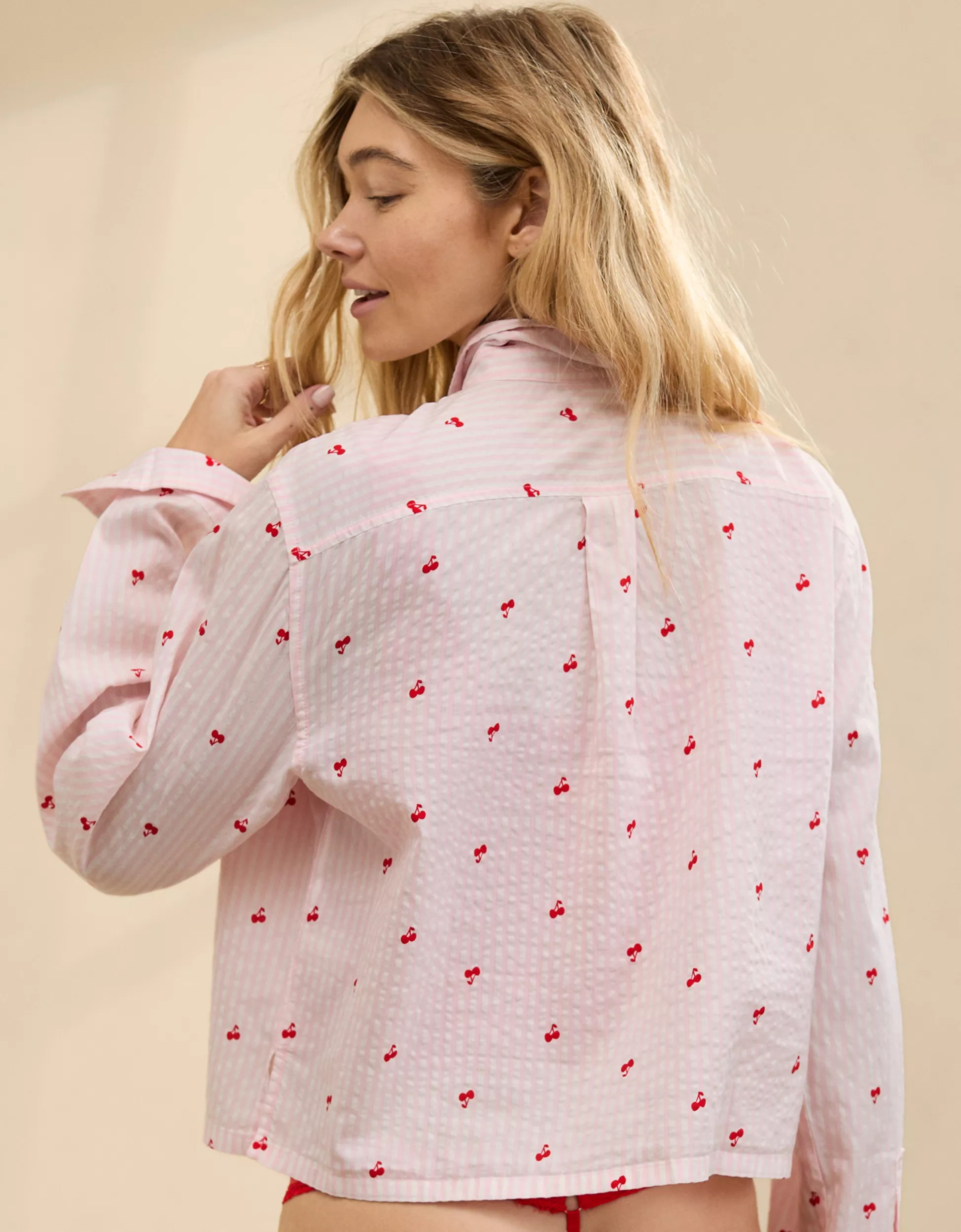 Aerie Off-Duty Seersucker Pajama Shirt | Aerie