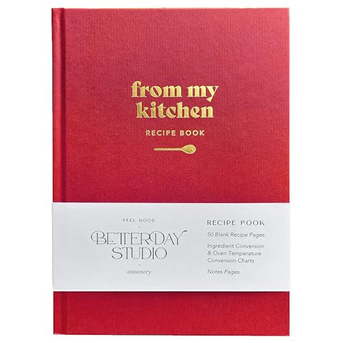 Betterday Studio From My Kitchen - Blank Recipe Book for Own Recipes, Recipe Journal, Personalised Notebook To Write Your Own Food Diary or Baking Journal, DIY Recipe Book, Recipe Notebook (Ruby Red) | Amazon (UK)