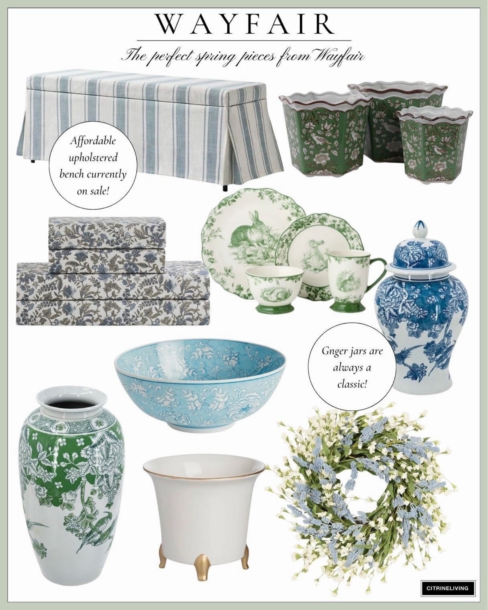 The perfect spring finds from Wayfair! 

Home decor, home finds, chic home, chic decor, green decor, blue decor, spring decor, home favorites, hosting essentials, decorative vases 

 



#LTKHome #LTKSeasonal