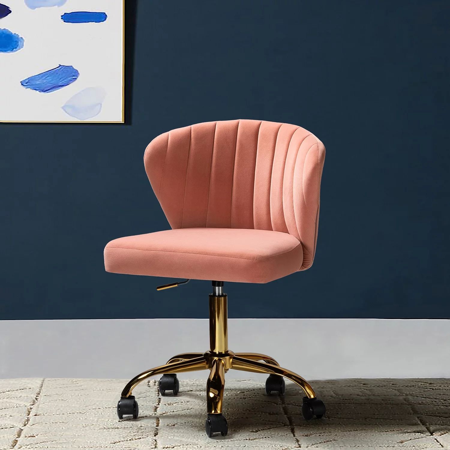 14 Karat Home Ilia 12.00 in Task Chair with Adjustable Height & Swivel, 250 lb. Capacity, Pink - ... | Walmart (US)