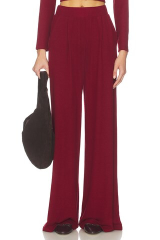 LESET Lauren Pleated Pocket Pant in Pinot from Revolve.com | Revolve Clothing (Global)