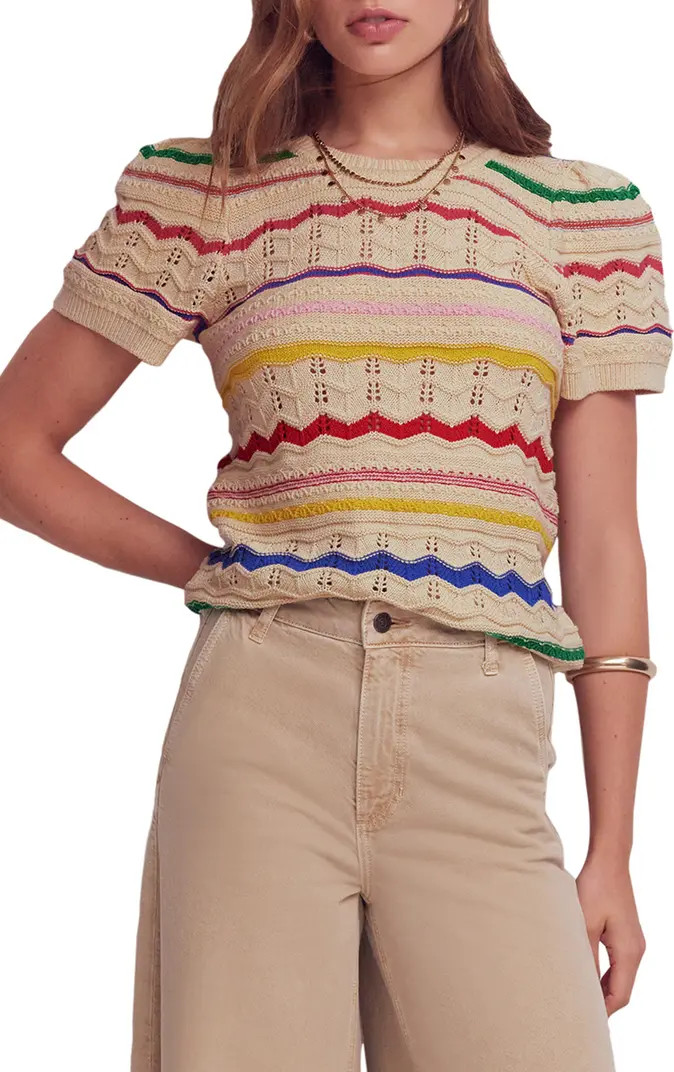 Monica Stripe Pointelle Stitch Top | Nordstrom