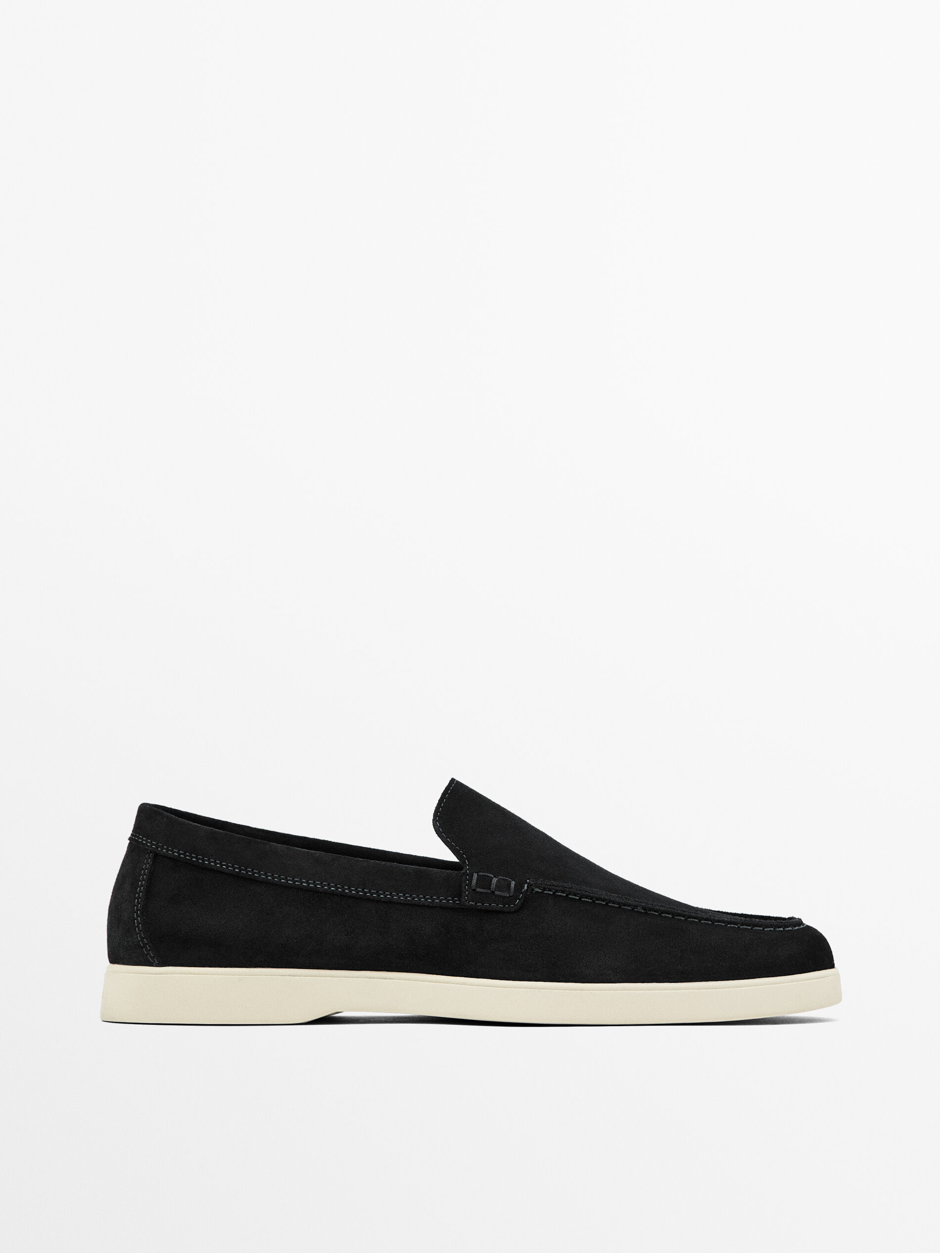Split suede leather loafers | Massimo Dutti UK