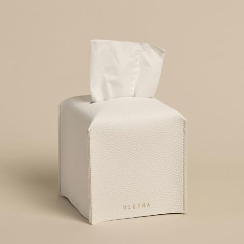 OLETHA Square Tissue Box Cover - Aesthetic Desk Decor for Room, Home & Office - Tissues Cube Boxe... | Amazon (US)