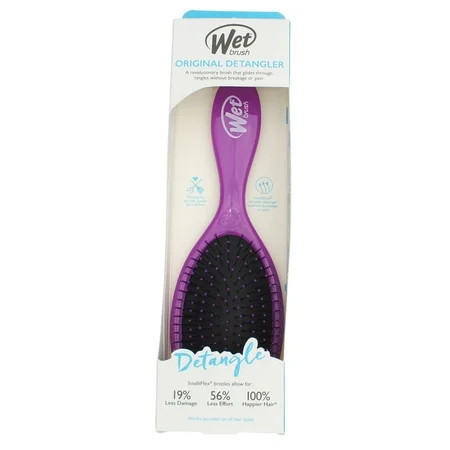 Wet Brush Original Detangler Rubber 8.5" Oval Detangling Hair Brush, Purple | Walmart (US)