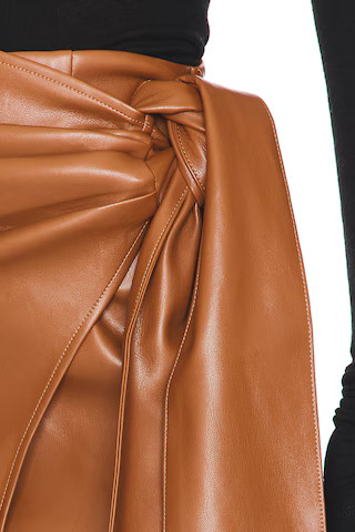 Kassidy Faux Leather Skirt in Camel | Revolve Clothing (Global)