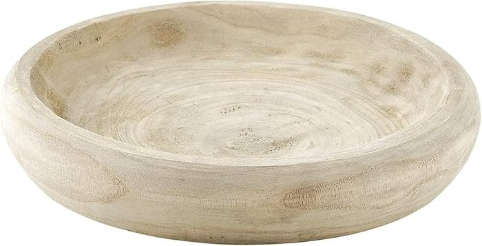 BOLTCORRSE Wooden Decorative Bowl \u2013 Hand Carved Natural Wood Fruit Bowl, Rustic Farmhouse Do... | Amazon (US)