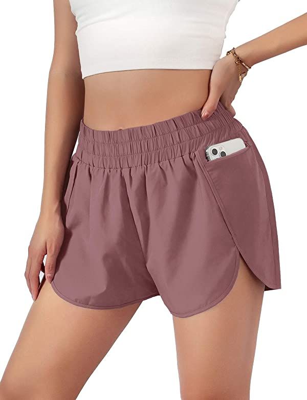 Blooming Jelly Womens Quick-Dry Running Shorts Sport Layer Elastic Waist Active Workout Shorts wi... | Amazon (US)