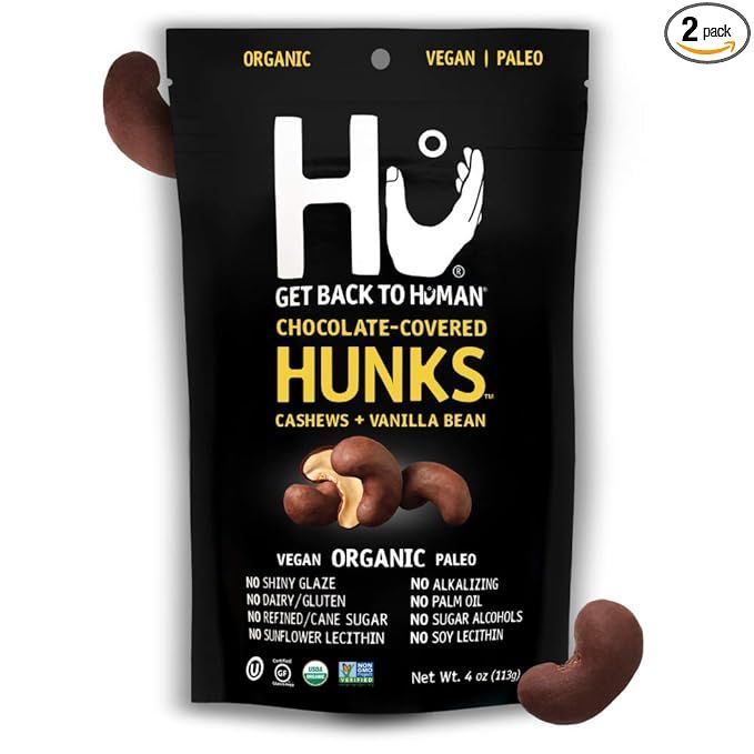 Hu Hunks Vegan Chocolate Covered Cashews and Vanilla Bean | 2 Pack | Non-GMO, Gluten Free, Paleo,... | Amazon (US)