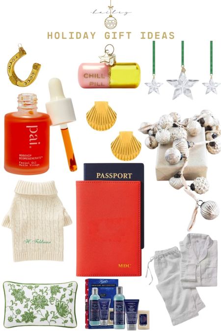 An assortment of beautiful and unique holiday gifts that cover everyone on your holiday shopping list! 

- Luxury men’s Kiehl’s skincare gift set. 
- Mark and Graham: 1) Custom dog jacket with monogram 2) Vegan Leather Passport case with monogram in silver or gold. 
- Neiman Marcus ornaments that will make them laugh! 
- Luxury skincare from Amazon for her  
 

#LTKGiftGuide #LTKHoliday #LTKVideo
