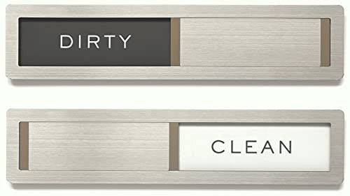 Dishwasher Magnet Clean Dirty Sign, Kubik Letters Premium Stainless Steel Grade 304, Kitchen Organizers and Storage Decor Accessories, Extra Adhesive Tapes Included. | Amazon (US)
