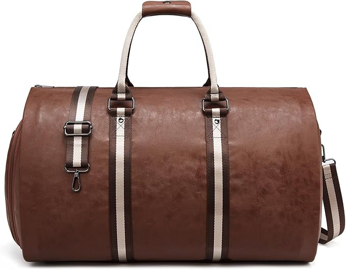 Leather Garment Bags for Travel, Convertible Carry on Garment Duffel Bag for Men, 2 in 1 Waterpro... | Amazon (US)