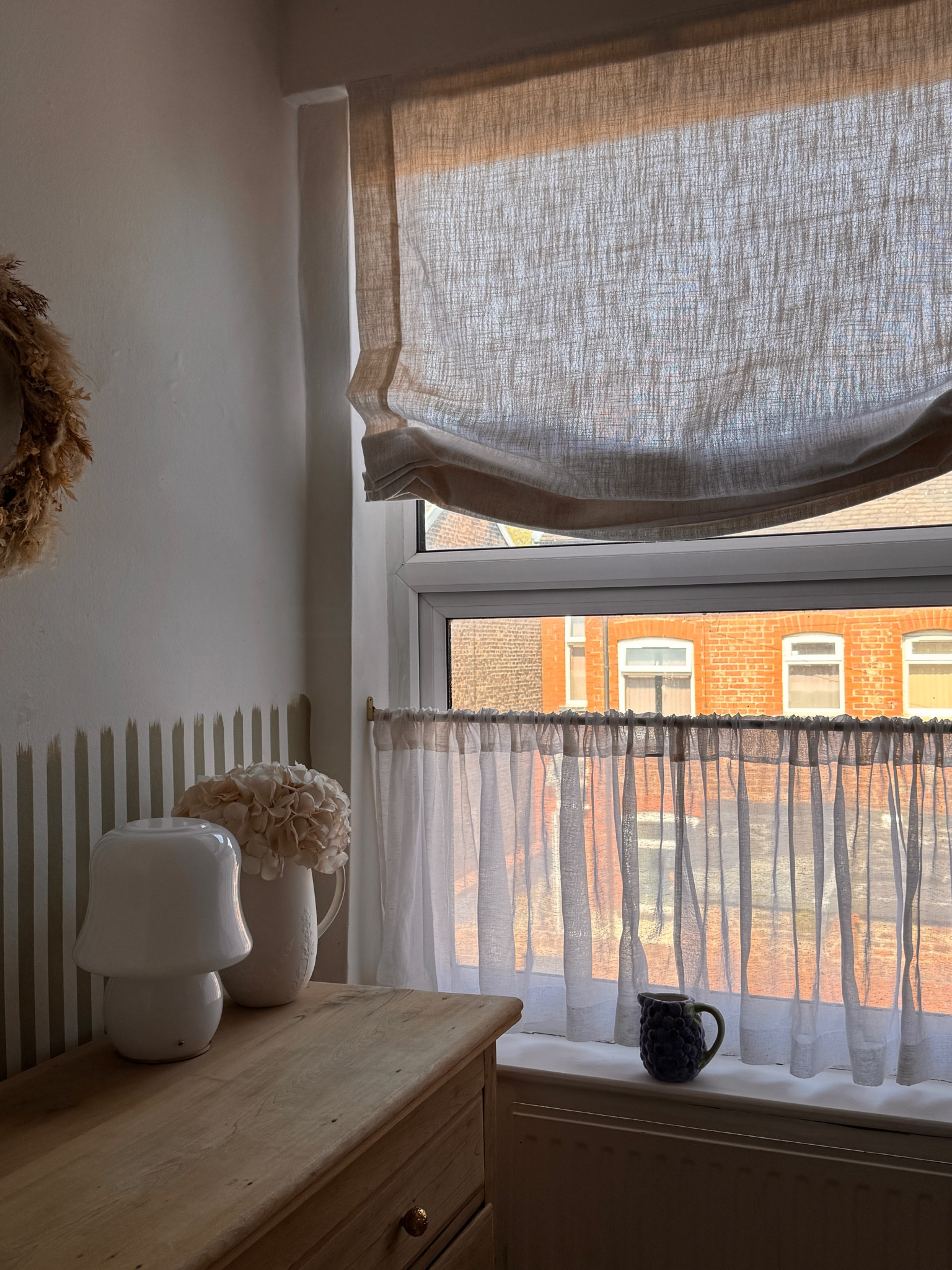 Lily relaxed roman blind in beige white. 

#LTKhome #LTKuk #LTKstyletip