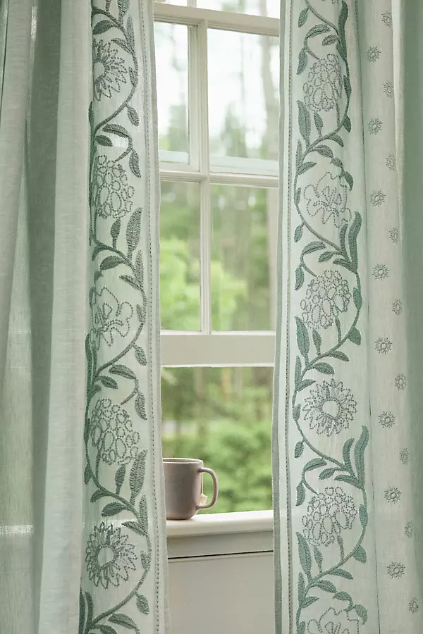 Embroidered Manette Curtain | Anthropologie (US)
