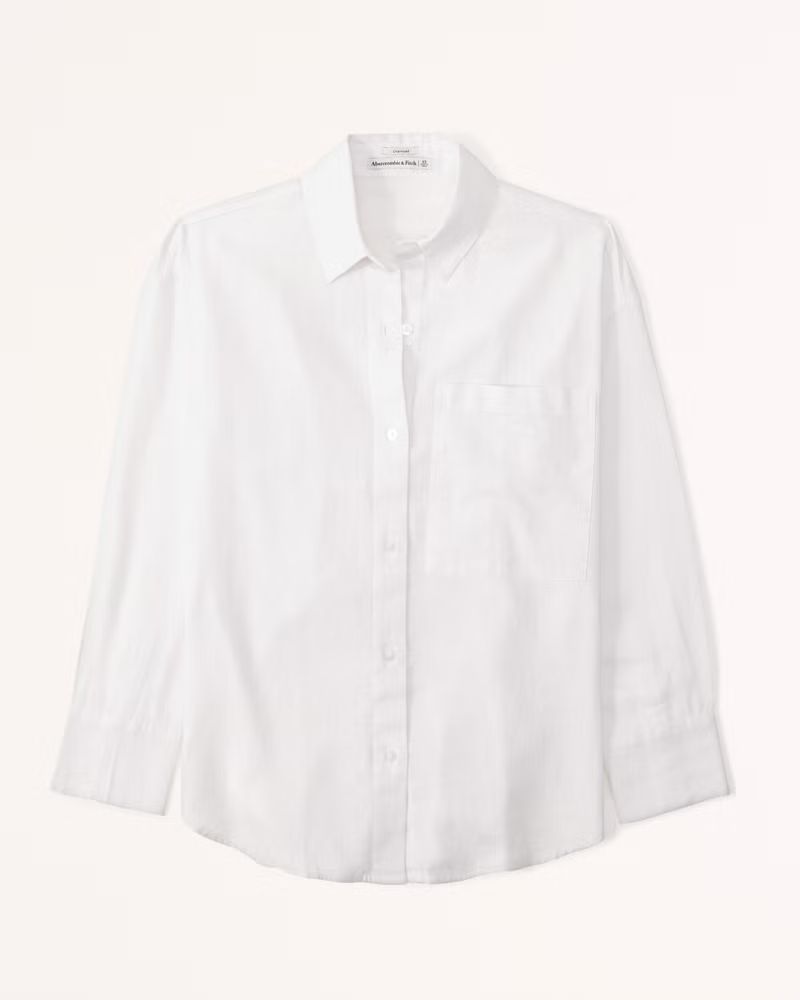 Oversized Linen-Blend Shirt | Abercrombie & Fitch (UK)