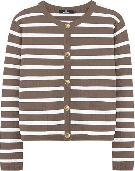 LILLUSORY Women Striped Cardigan Sweaters 2025 Fall Outfit Cloth Fashion Trendy Casual Long Sleev... | Amazon (US)
