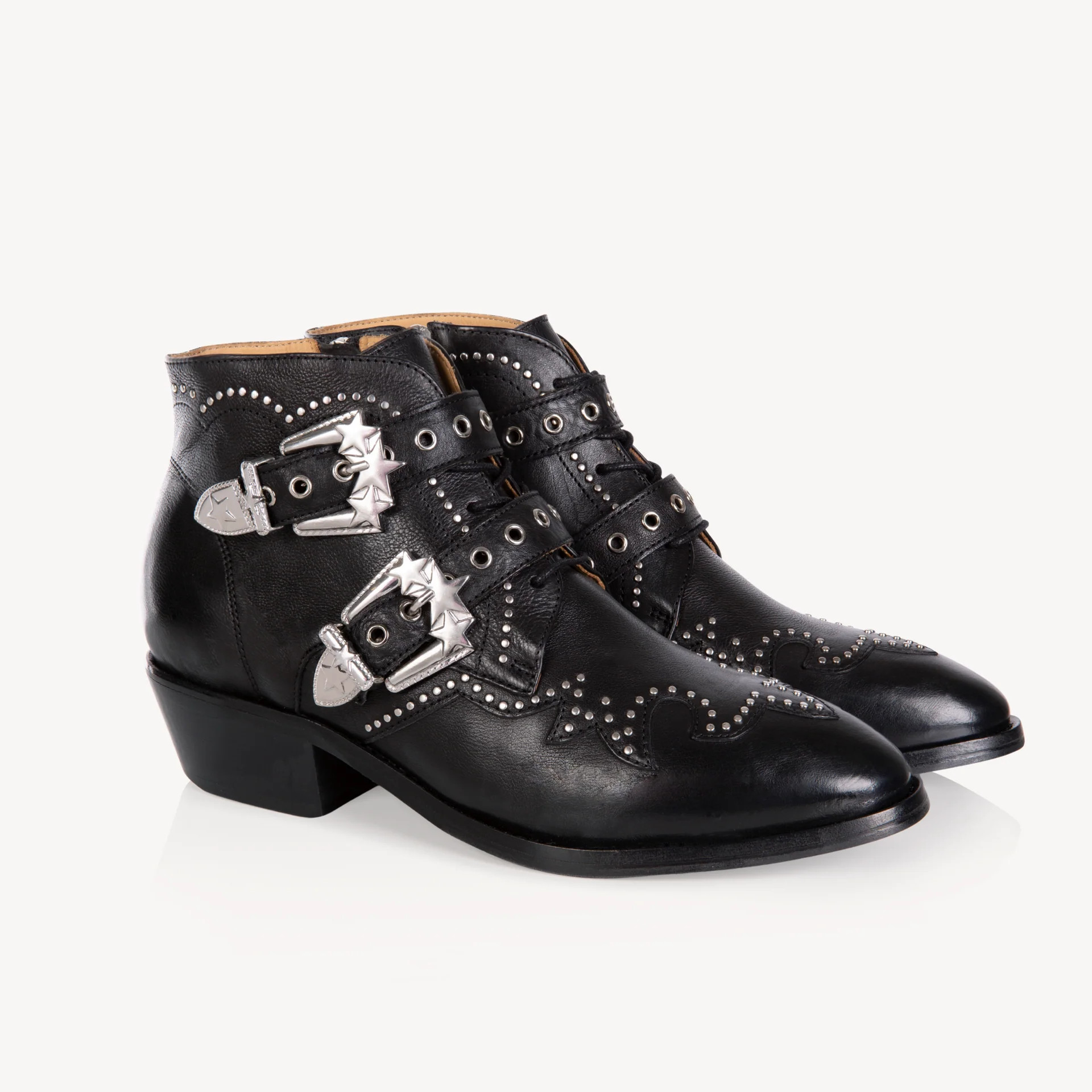 Starlight Black Leather Ankle Boots from Air & Grace | Air & Grace
