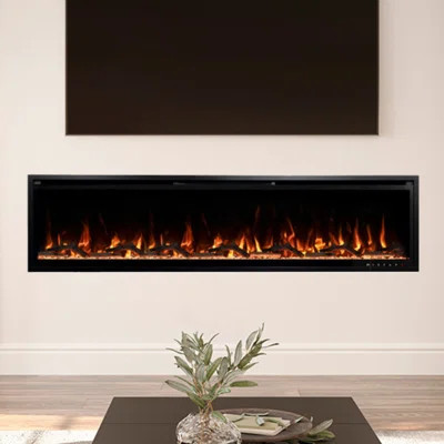 Modern Ember Aerus Smart Linear Electric Fireplace - Recessed In-Wall And Wall-Mount, Multiple Flame Colors, Works With Alexa And Google Assistant | Wayfair North America