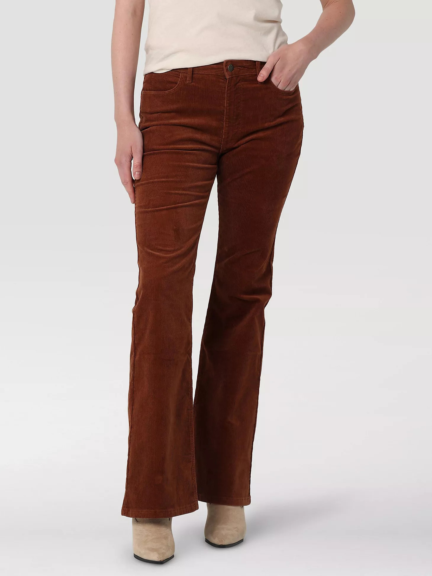 Women's Wrangler® Corduroy High Rise Fierce Flare Jean in Tortoise Shell | Wrangler