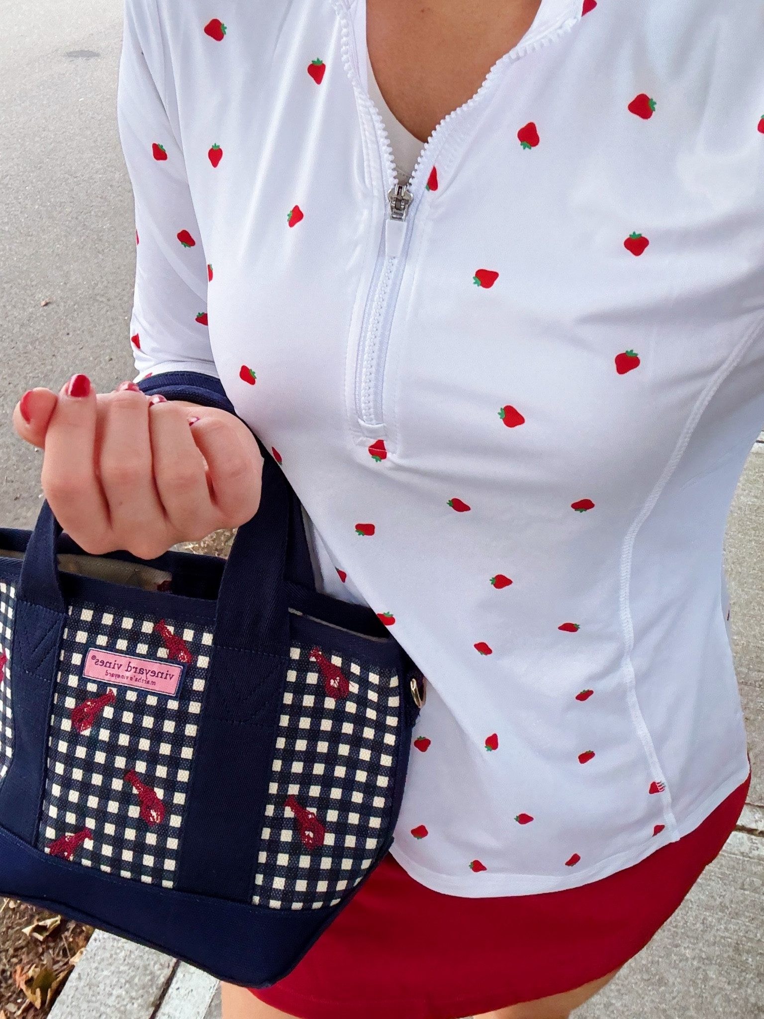 Strawberry athletic pullover from Club & Court! 🍓