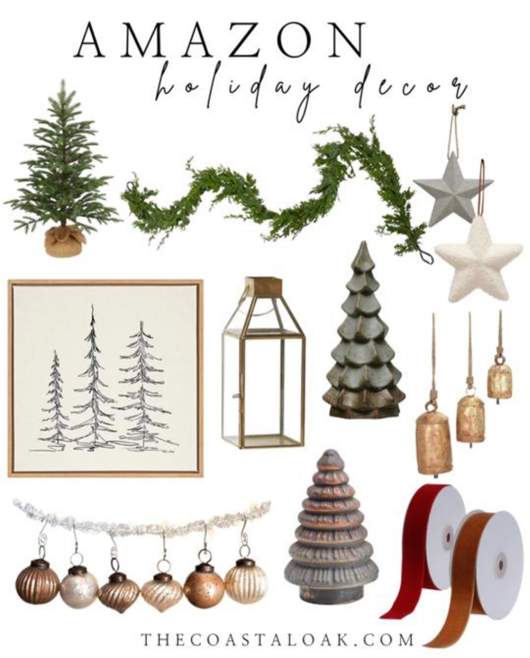 Amazon home decor, Amazon Christmas decor, Amazon holiday decor, Christmas tree, Christmas ornaments, Christmas garland, Amazon under 50, Amazon under 100, gold lantern, metal decor, Christmas tree decor, Christmas ribbon, the coastal oak 

#LTKHoliday #LTKSeasonal #LTKhome