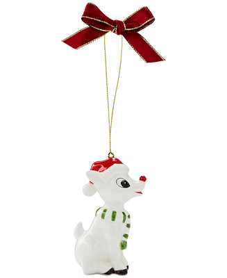 Christmas Tree Rudolph with Hat & Scarf Ornament | Macy's