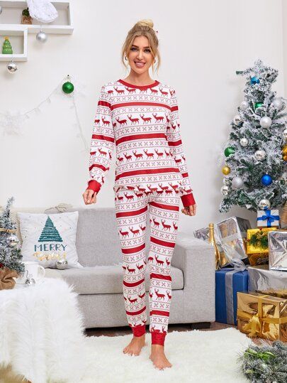 Christmas Print Pajama Set | SHEIN