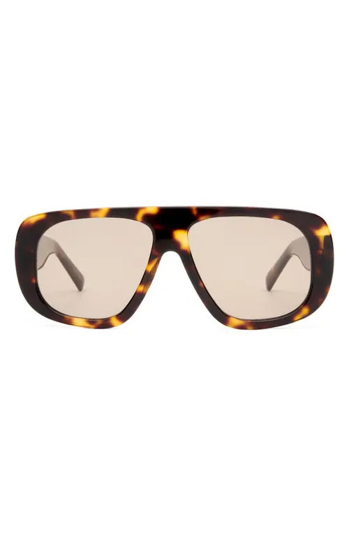 LUV LOU The Dionne 55mm Aviator Sunglasses in Crystal Tort at Nordstrom | Nordstrom