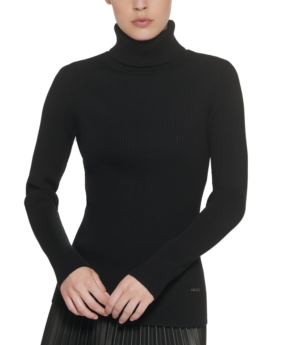 Dkny Solid Ribbed Turtleneck Sweater | Macys (US)