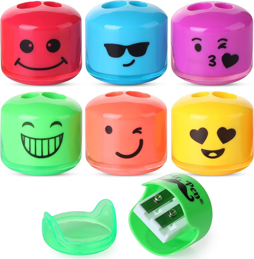 Mr. Pen- , Smiley 6 Pack, Kids pencil sharpener for Colored Pencils, Manual | Amazon (US)