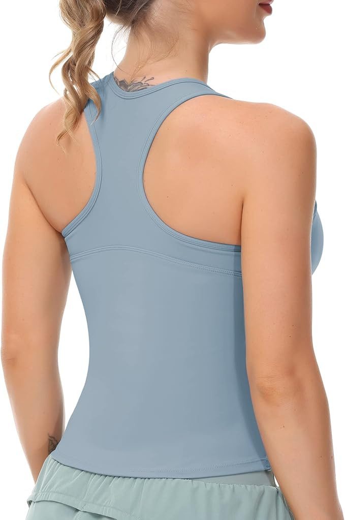 THE GYM PEOPLE Womens' Racerback Workout Tank Tops with Built in Bra Sleeveless Slim Fit | Amazon (US)