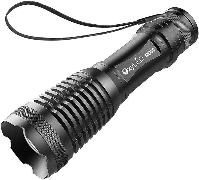[Rechargeable] LED Tactical Flashlight, OxyLED MD50 Super Bright 900 Lumens CREE T6 LED Torch, 18... | Amazon (US)