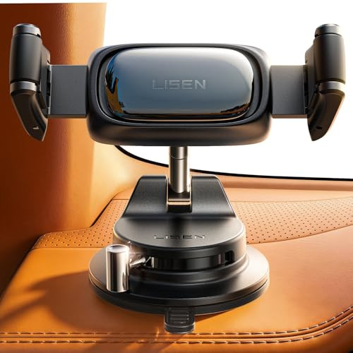 LISEN Suction Phone Mount, [Industry First] Auto-Adjusting Phone Holder Suction, Easy One Touch S... | Amazon (US)