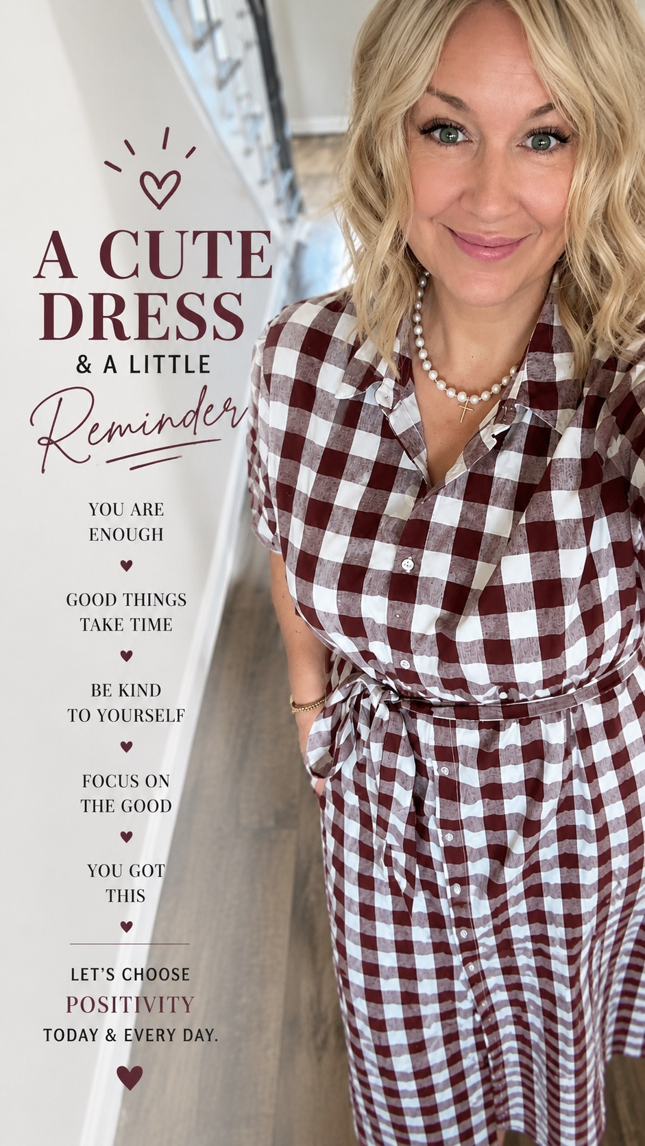 A cute dress & a little reminder we all need
Life gets busy, loud, and overwhelming... so here's your gentle reminder today:
You are enough
Good things take time Be kind to yourself
Focus on the good
You've got this!
Let's choose positivity today & every day.
You deserve it. *
I'm 5'6", size 14, wearing a size large for a relaxed fit.
This dress is comfy, flattering, and perfect for everyday wear.
Dress it up or keep it casual-either way, it makes getting dressed so easy.
Outfit details linked in my bio ® Tap the link to shop.
Which reminder do you need most today? Let me know in the comments read every one of them!
Follow for real-life style, encouraging words, and midlife outfits that make you feel good!
midsize fashion over 50, flattering dresses over 50, casual dress outfit ideas, spring dress outfit, everyday dresses for women, women over 50 style, over 50 fashion, confidence over 50, positive thoughts, daily motivation, midlife style, size 14 fashion