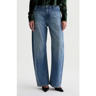 AG Mercer High Waist Barrel Jeans in Vibrato at Nordstrom, Size 23 | Nordstrom