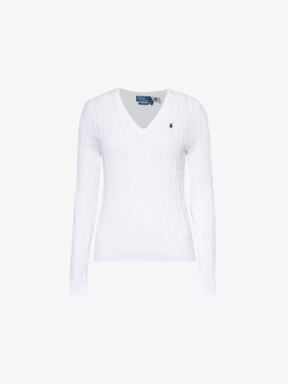 Logo-embroidery cotton-knit jumper | Selfridges