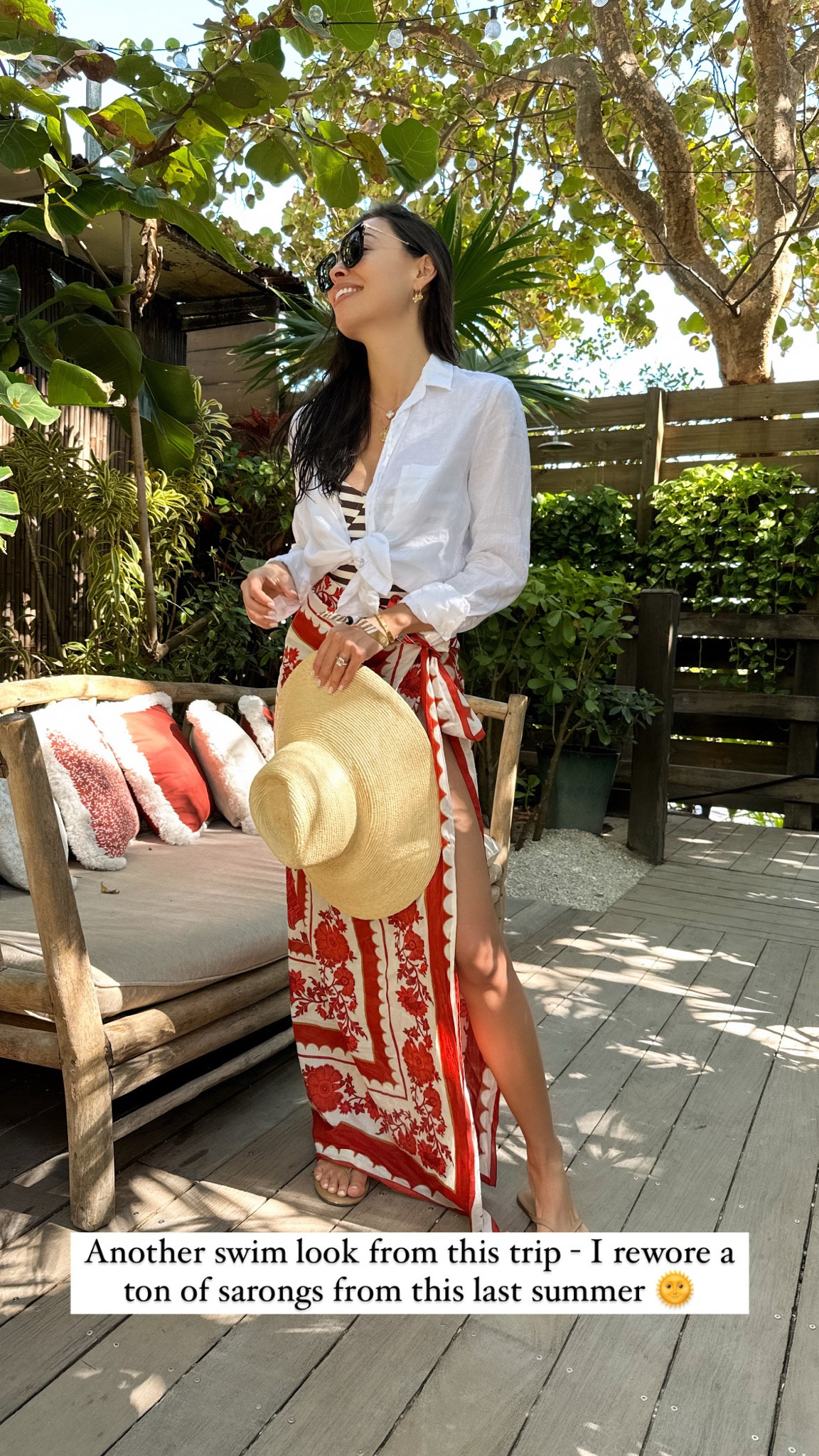 Sarong, beach look, linen button down, vacation. 

#LTKSwim #LTKTravel #LTKSeasonal