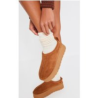 Chestnut Faux Suede Round Toe Ankle Boots | PrettyLittleThing US