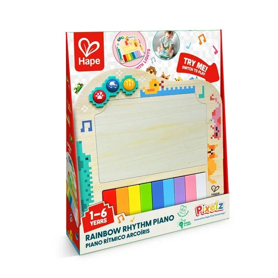 Hape Rainbow Rhythm Pixel Piano, Light Up Music Toy, Interactive Fun, Unisex, Toddlers Ages 12M+ | Walmart (US)