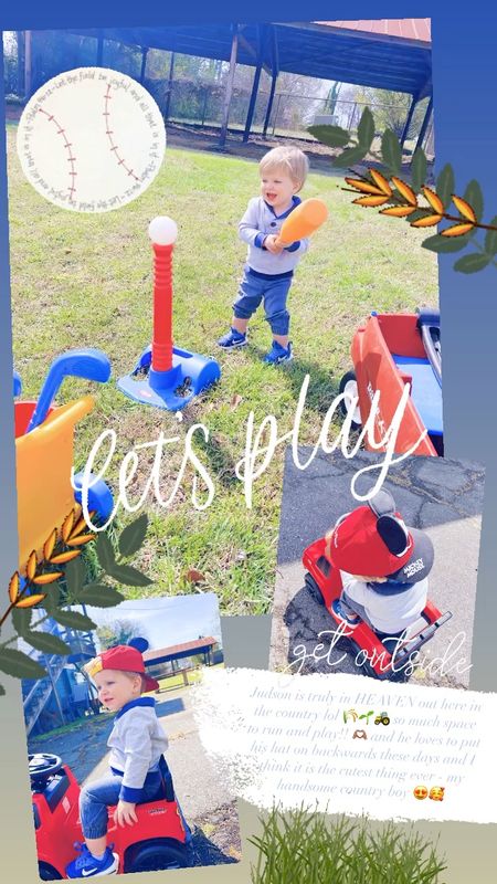 Judson is truly in HEAVEN out here in the country lol 🌾🌱🚜 so much space to run and play!! 🫶🏽 and he loves to put his hat on backwards these days and I think it is the cutest thing ever - my handsome country boy 😍🥰

#LTKfamily #LTKkids #LTKbaby
