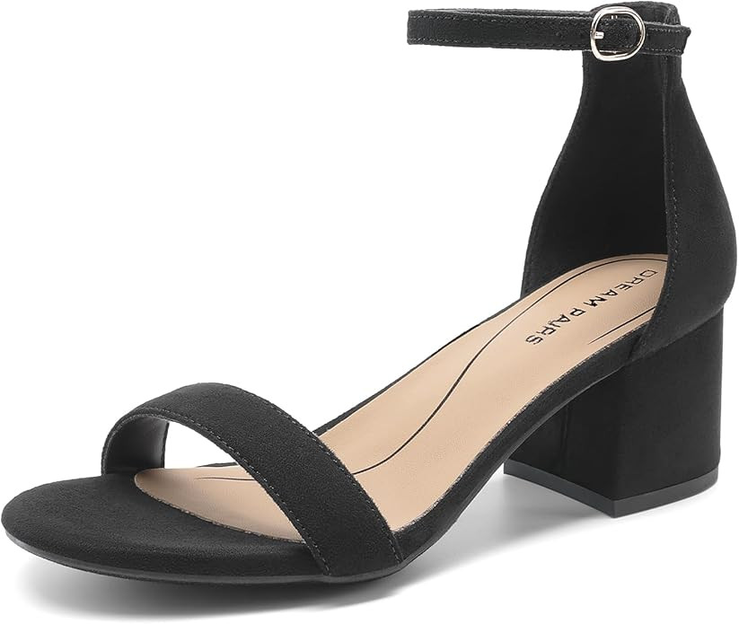 DREAM PAIRS Womens Low-Chunk Low Heel Pump Sandal | Amazon (US)